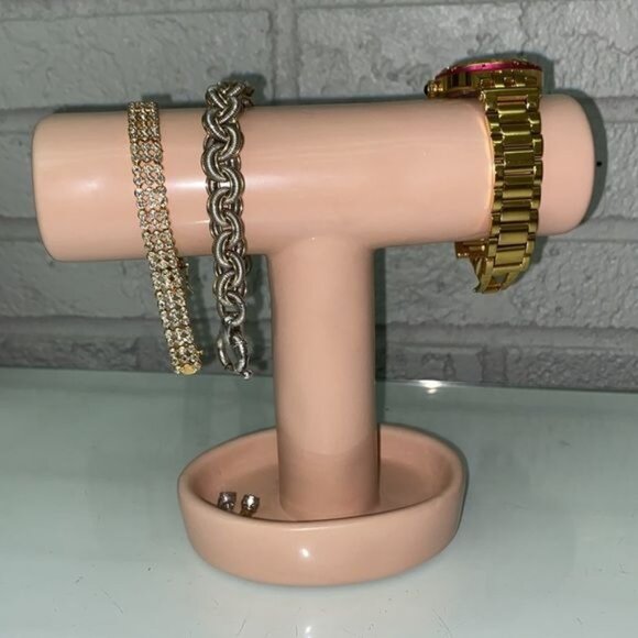 Rae Dunn ‘Hello Pretty’ Pink Ceramic Jewelry Stand - Picture 4 of 7